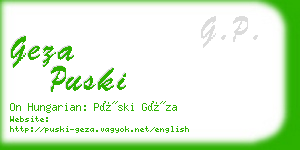 geza puski business card